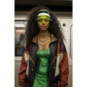 Vintage 90s RE Sport River Edge Bomber Jacket M Nylon Geometric Colorblock Retro